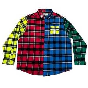 Cakeworthy Harry Potter Hogwarts Flannel Shirt Men’s 2XL Colorblock Plaid Unisex